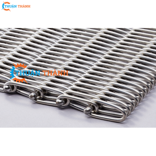 Băng tải lưới inox sợi xoắn - ty xỏ thẳng